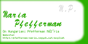 maria pfefferman business card